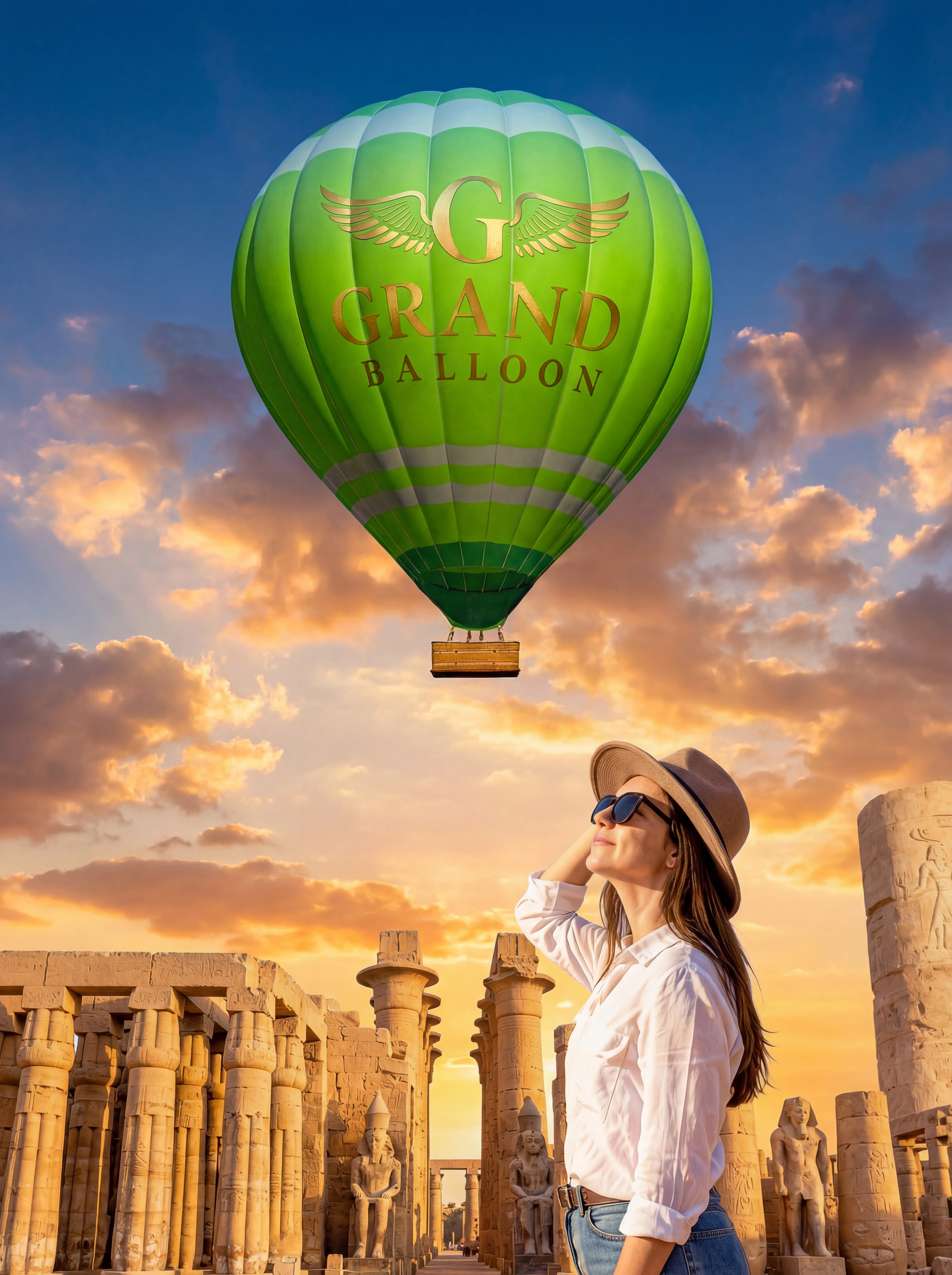 Hatshepsut Temple balloon view in Luxor
